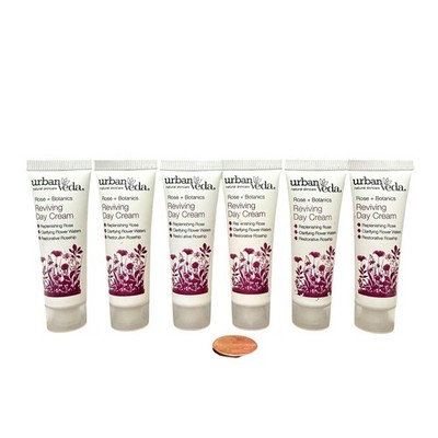 6x Urban Veda Rose + Botanics Reviving Day Cream Mini 0.3 oz Each, 1.8 oz TOTAL