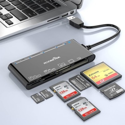 USB 3.0 SD Card Reader, 7-in-1 Multi Memory Black