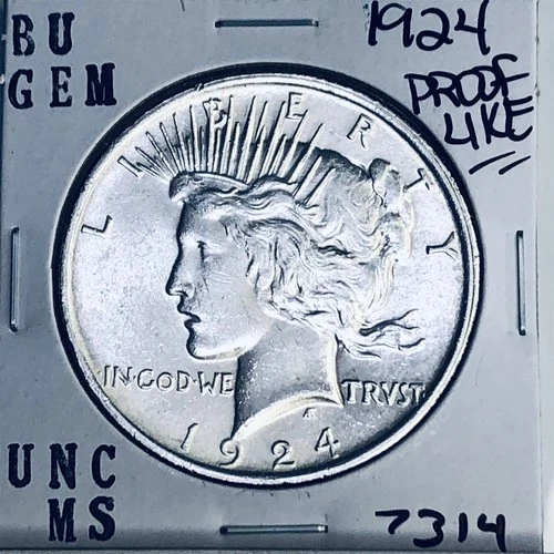 1924 P BU GEM PEACE SILVER DOLLAR UNC MS+++ U.S. MINT RARE COIN 7314