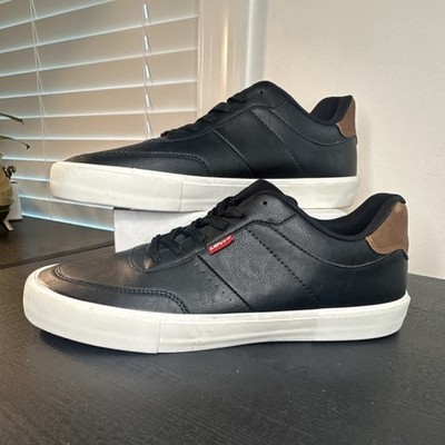 Levi's Black/Brown/White Leather Lace Up Sneaker NEW NWOB Comfort Men's 11.0