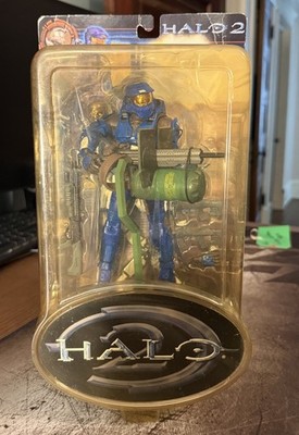 JOY RIDE STUDIOS HALO 2 LIMITED EDITION BLUE SPARTAN W/MACHINE GUN + STAND RARE