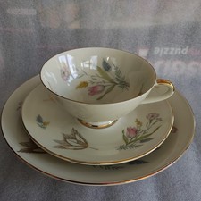 Vintage Z & Co Tirschenreuth Bavaria Tea Cup, Saucer, Side Plate Trio