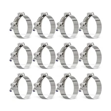 12Pack 2 Inch T Bolt Hose Clamp,304 Stainless Steel Heavy Duty Hose Clamp,Adj...