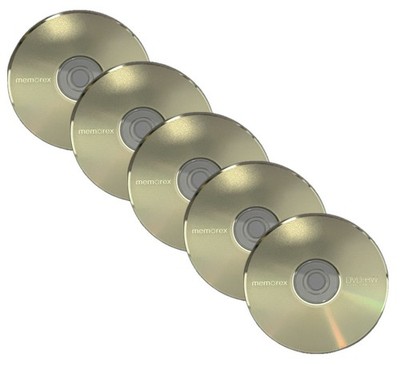 5 x Memorex DVD-RW Disc wiederbeschreibbare Rohlinge in Hülle x4 Geschwindigkeit 4,7GB 120min