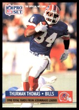 Thurman Thomas 1991 Pro Set #13 Bills NFL READ FREE SHIPPING AutographDen