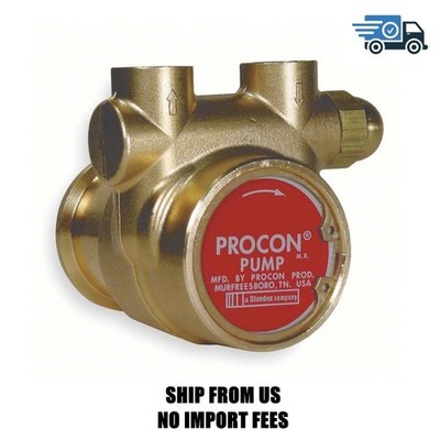 PROCON Rotary Vane Pump: Brass, 140 gph Max. Flow Rate, 6 ft of head Max. Feet o