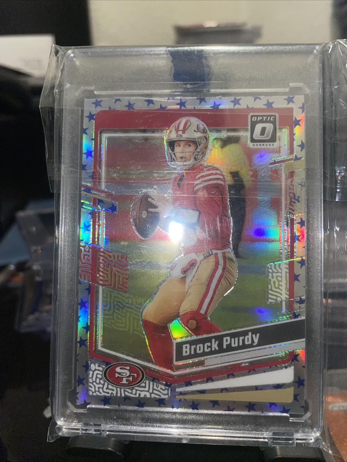 2023 Panini Donruss Optic Brock Purdy Blue Stars Prizm #168 San Francisco 49ers