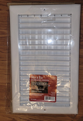 Everbilt 14 in x 8 in Adjustable 1-Way Wall & Ceiling Register White E210VM14X08