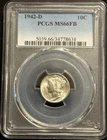 1942-D Mercury Dime 10C PCGS MS66FB UNC 💎 Full Bands Silver