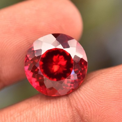 Precious 12 Ct CERTIFIED Natural Ring Making Red Ruby Round Cut Loose Gemstone
