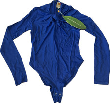 Farm Rio Long Sleeve Bodysuit Womens Size S Blue