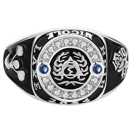 Women Customized Multiple Graphics Traditional Birthstone High School Class Ring