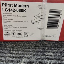 Pfister Pfirst Modern 1.2 GPM Single Hole Bathroom Faucet Brushed LG142-060K