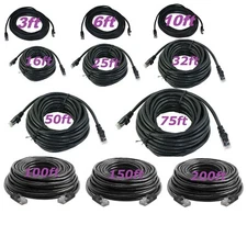 Cat5 CAT5e Rj45 Patch Cable Black Ethernet Lan Modem Ethernet LAN Network PC Lot