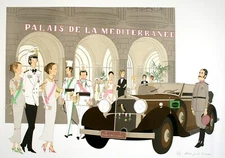 Palais de la Mediterranee Hand Signed Print by Denis Paul Noyer c1979