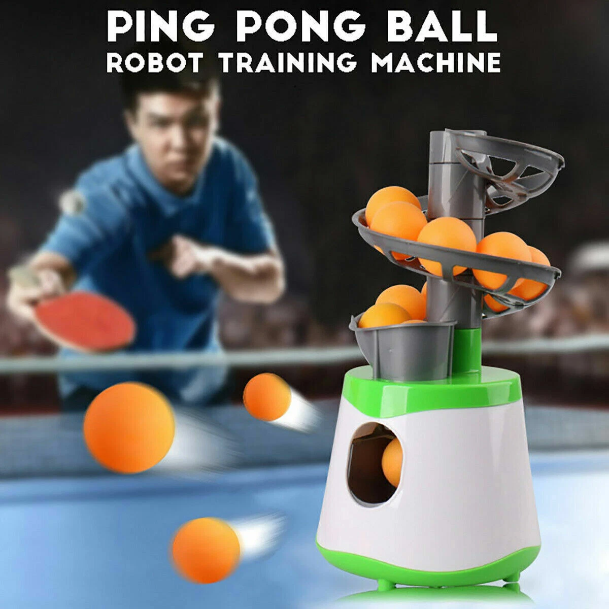 Auto Table Tennis Ball Launcher Ping Pong Robot Trainer Exercise