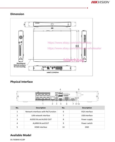 Hikvision 4K 8CH 8PoE AcuSense NVR 2SATA 12MP IP Video Recorder DS-7608NXI-K2/8P - Picture 7 of 9