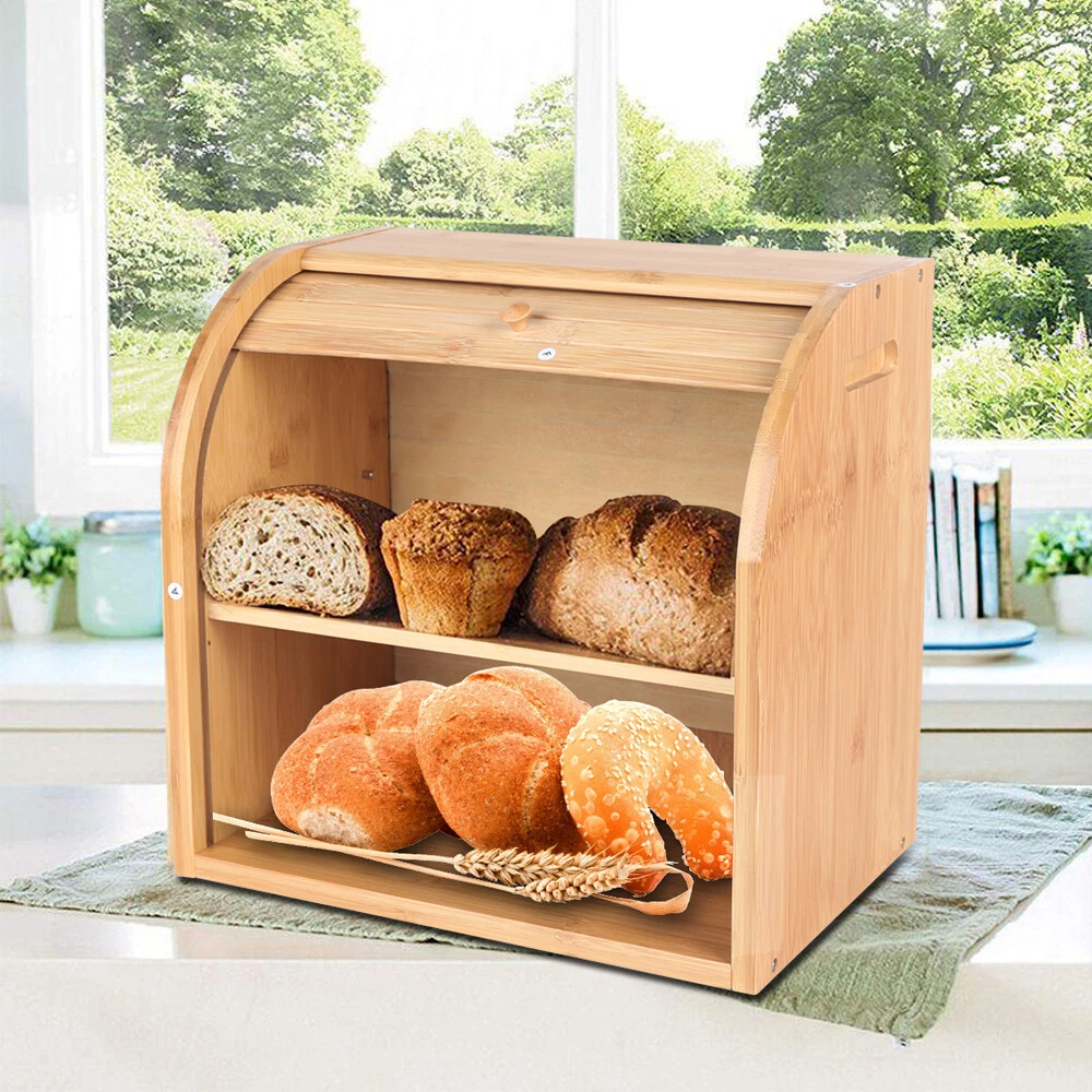 Large Kitchen Counter Container Bread Food Storage Boxes Bread Box 38*25*37cm