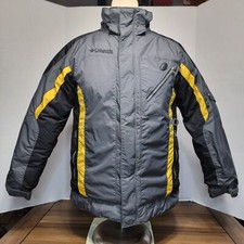 Columbia Youth Dark Grey Yellow Heavy Zip Coat - Size 10/12