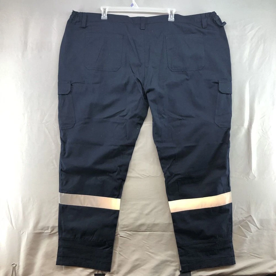 New 3M Scotchlite Reflective Straight Leg Navy Blue Mens Cargo Pants Size 5XL  2 - Image 3 of 4