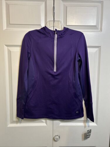 NWT Layer 8 Qwick Dry Performance 1/4 Zip Hoodie Size M Medium Purple