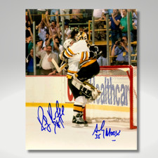 RAY BOURQUE & ANDY MOOG Boston Bruins Dual Autographed 8x10 Photo