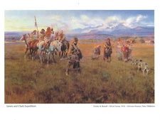 Lewis and Clark Expedition Calendar Print by Charles M. Russell Western