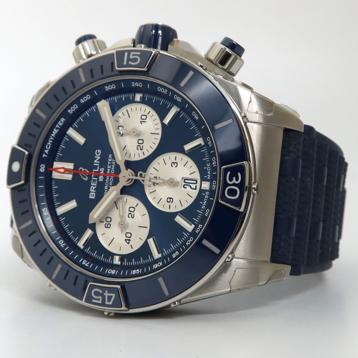Breitling Super Chronomat B01 44MM Blue Dial Steel/Rubber