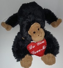 Dan Dee Valentine Plush 15 In Monkey Chimp Stuffed Animal w Heart Do You Love Me