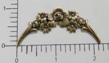 20463         Brass Oxidized Victorian Floral Flourish Jewelry Finding