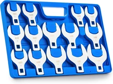 14Pc Jumbo Crowfoot Wrench Set, Metric Crows Foot Wrench Set for 27 to 50 Mm Fla