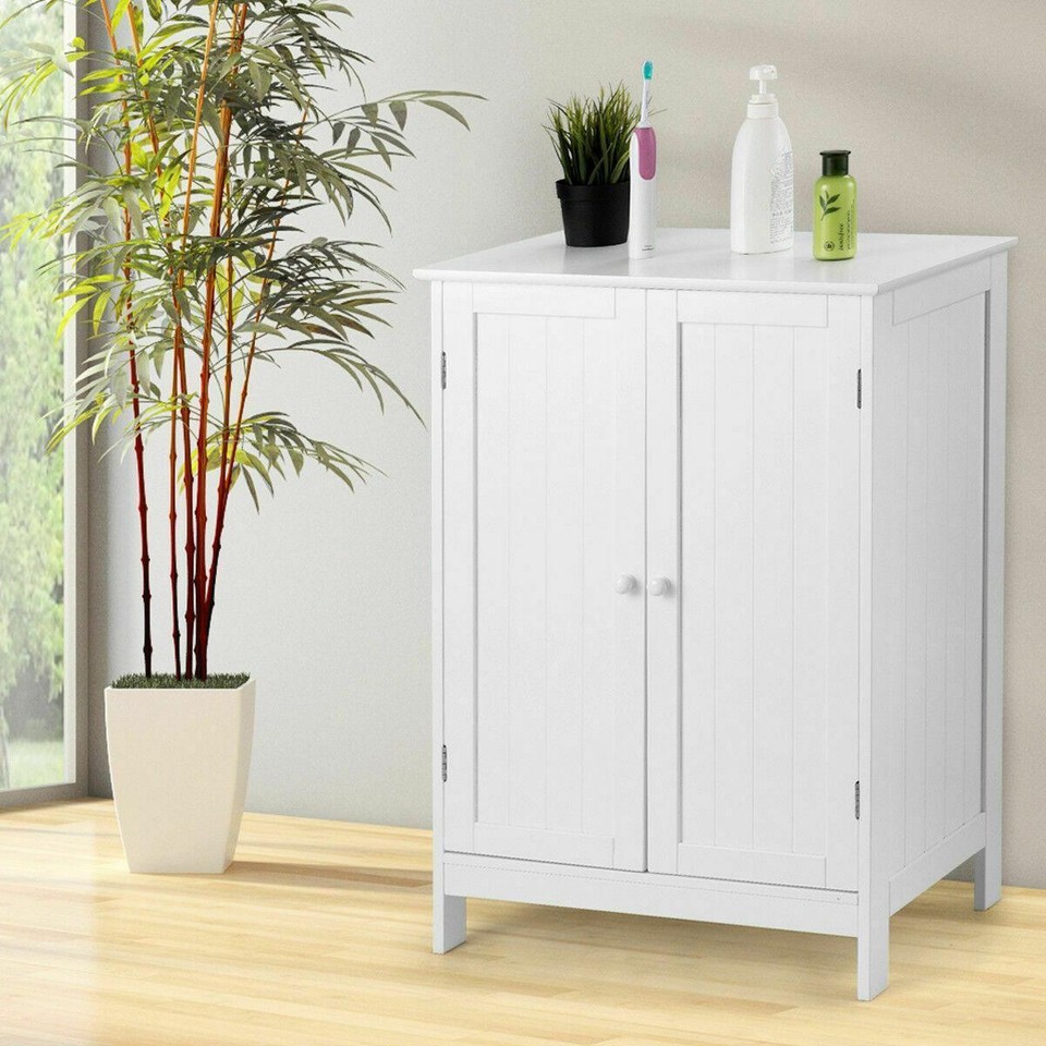 FCH Wooden Bathroom Floor Cabinet Storage Free Standing Cupboard 3 ...