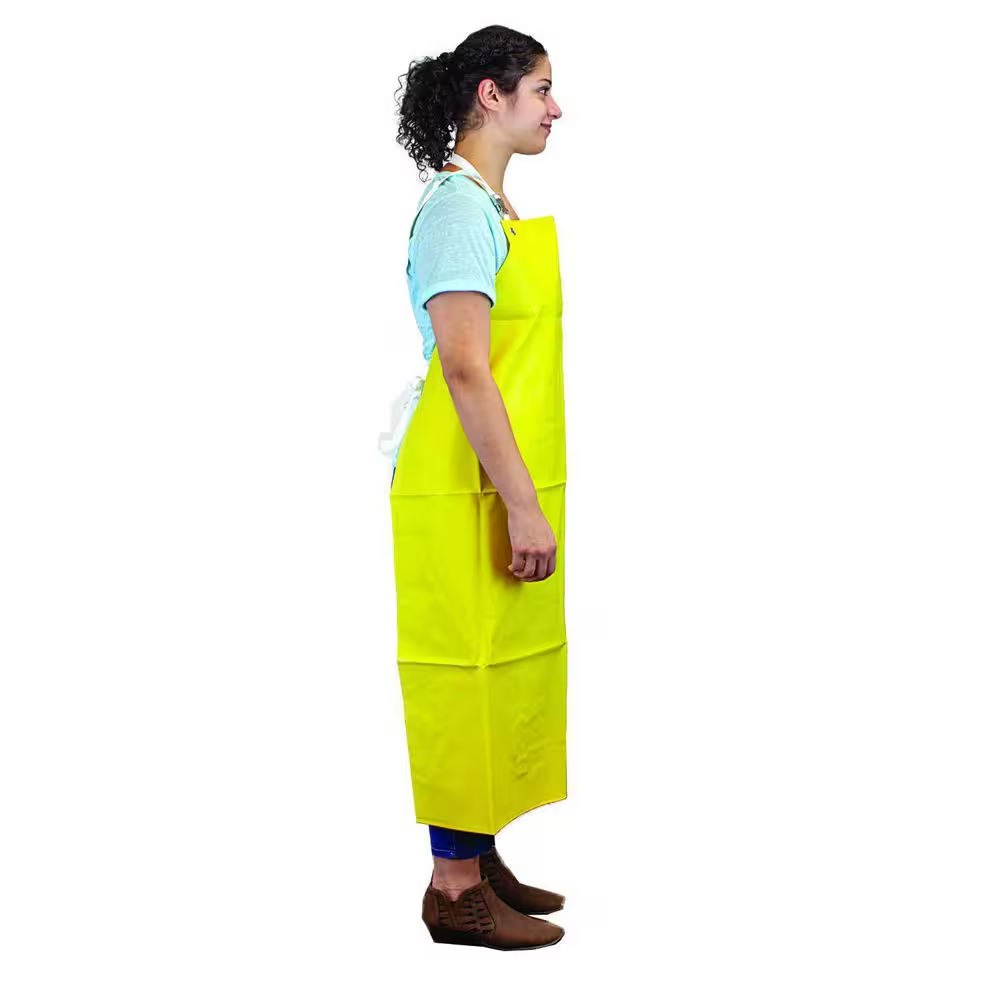 Yellow Heavy Duty Nitrile Industrial Bib Apron Chemical and Oil
