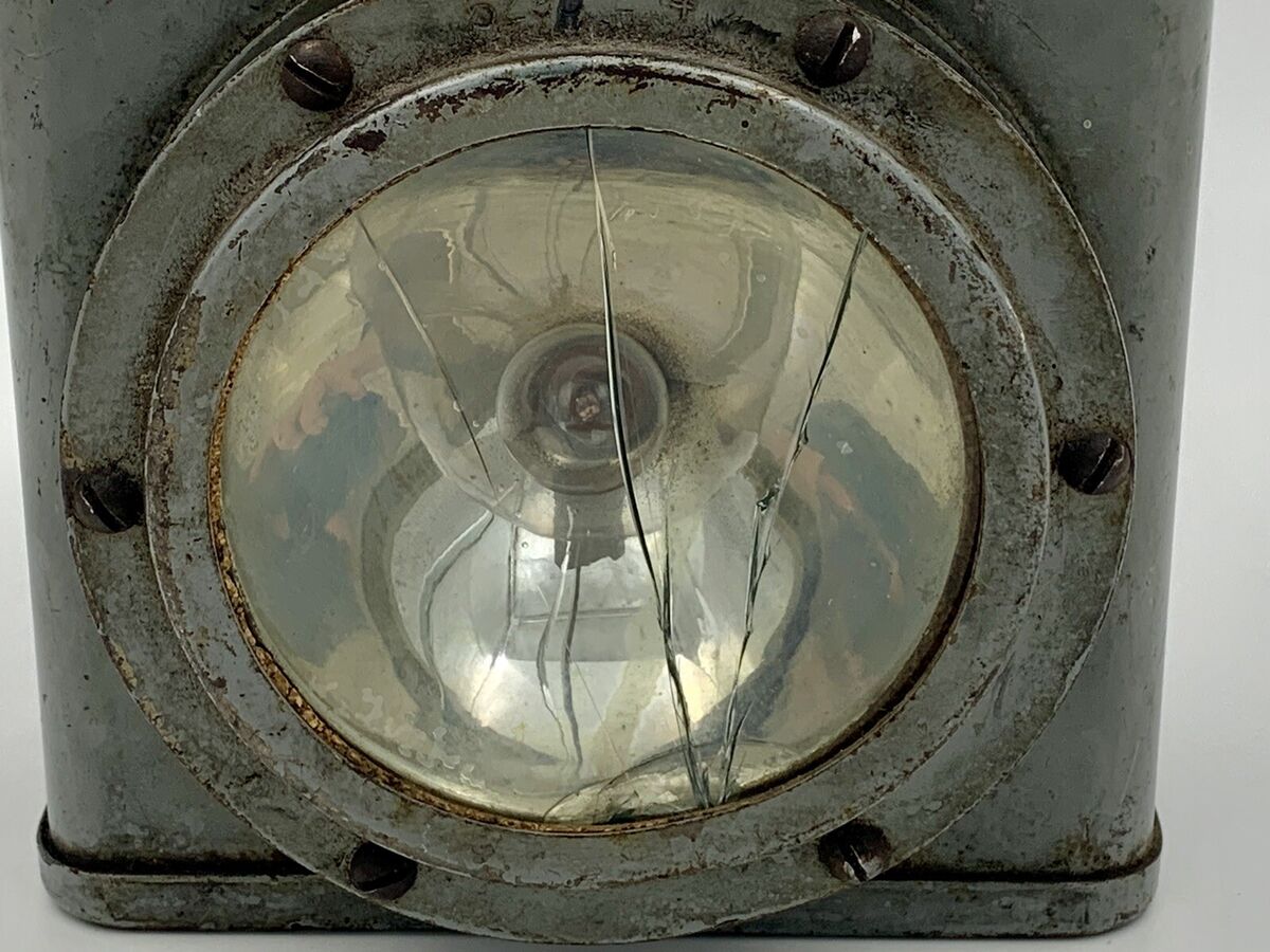 1940's US Navy Ship Lantern - Not Operable - Steel Handheld 1940's US Navy Ship Lantern - Not Operable - Steel Handheld