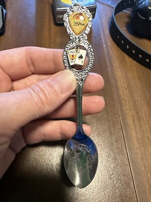 Vintage Las Vegas Nevada Souvenir Spoon US Playing Cards Charm Blackjack 21