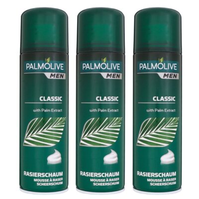 Palmolive Men Classic 3 x 300 ml Rasierschaum für Herren Palmenextrakt Set