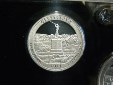 2011 S SILVER GEM PROOF GETTYSBURG  ATB QUARTER 90% SILVER  FREE SHIP
