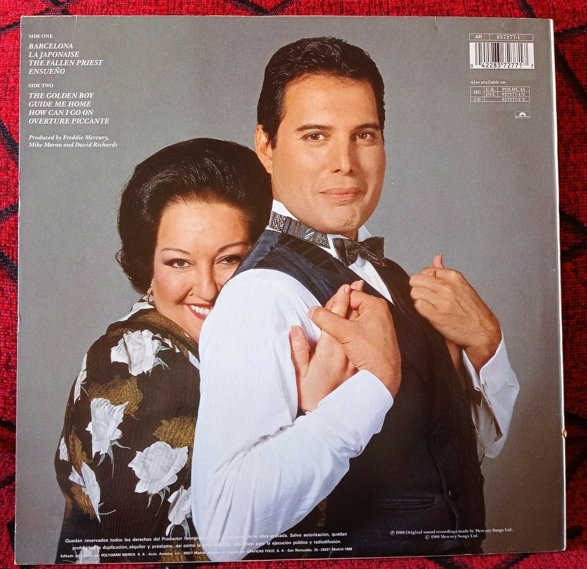 FREDDIE MERCURY MONTSERRAT CABALLE *Barcelona* ORIGINAL 1988 Spain