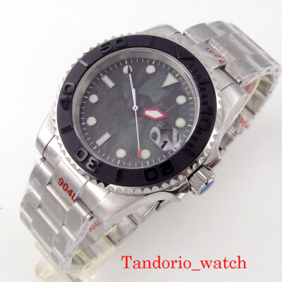 40mm Sterile Grey Dial Sapphire Crystal Green Luminous NH35A Automatic Men Watch