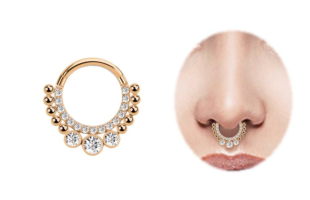 Anello Per Naso Orecchio Labbro Segmento Per Piercing Con Cerniera - Foto 11