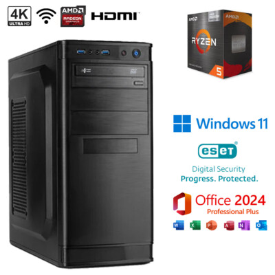 Büro PC Ryzen 5 6x 3,90GHz 16GB RAM 1000GB SSD 2000GB HDD Windows 11 Office 2024