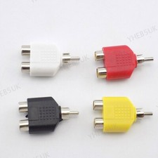 V Audio Video Plug Converter AV Jack 1 RCA Male to 2 RCA Female Splitter 8H