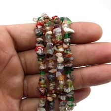 Natural Multi 5mm Gemstone Nugget Smooth Uncut Chips Beads AAA Quality Beads 34"