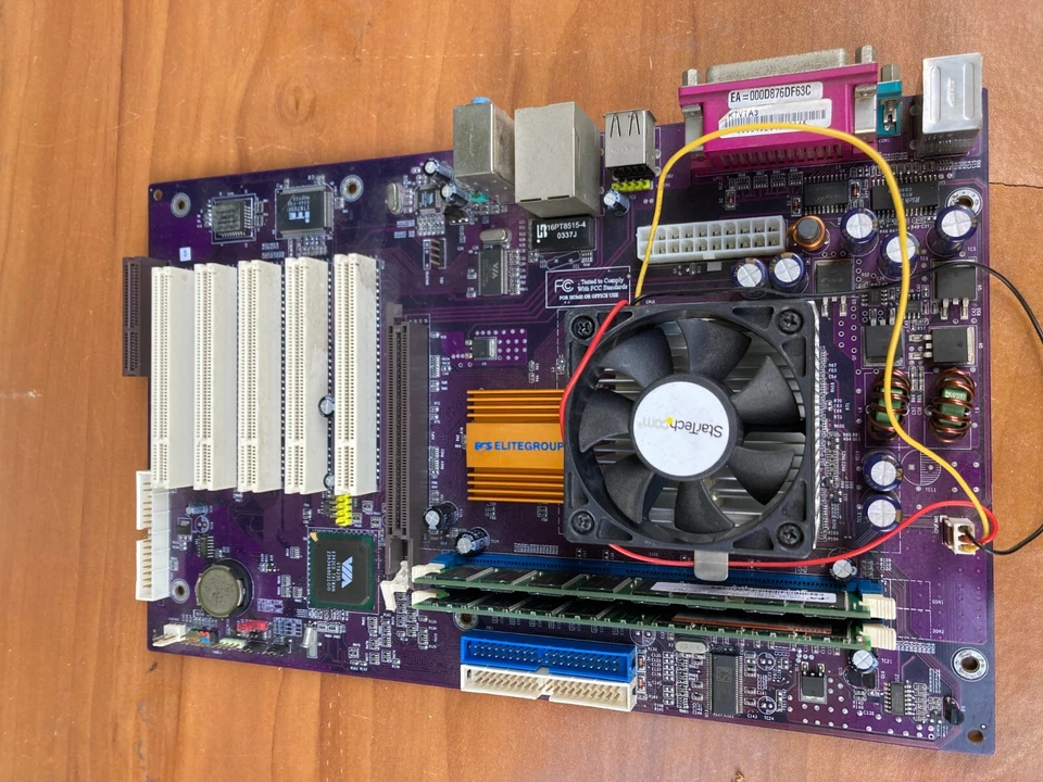 PLACA MADRE ECS K7VTA3 VER6.0 AMD ATHLON S 462 CON ENFRIADOR DE CPU Y RAM. Foto 2 de 3