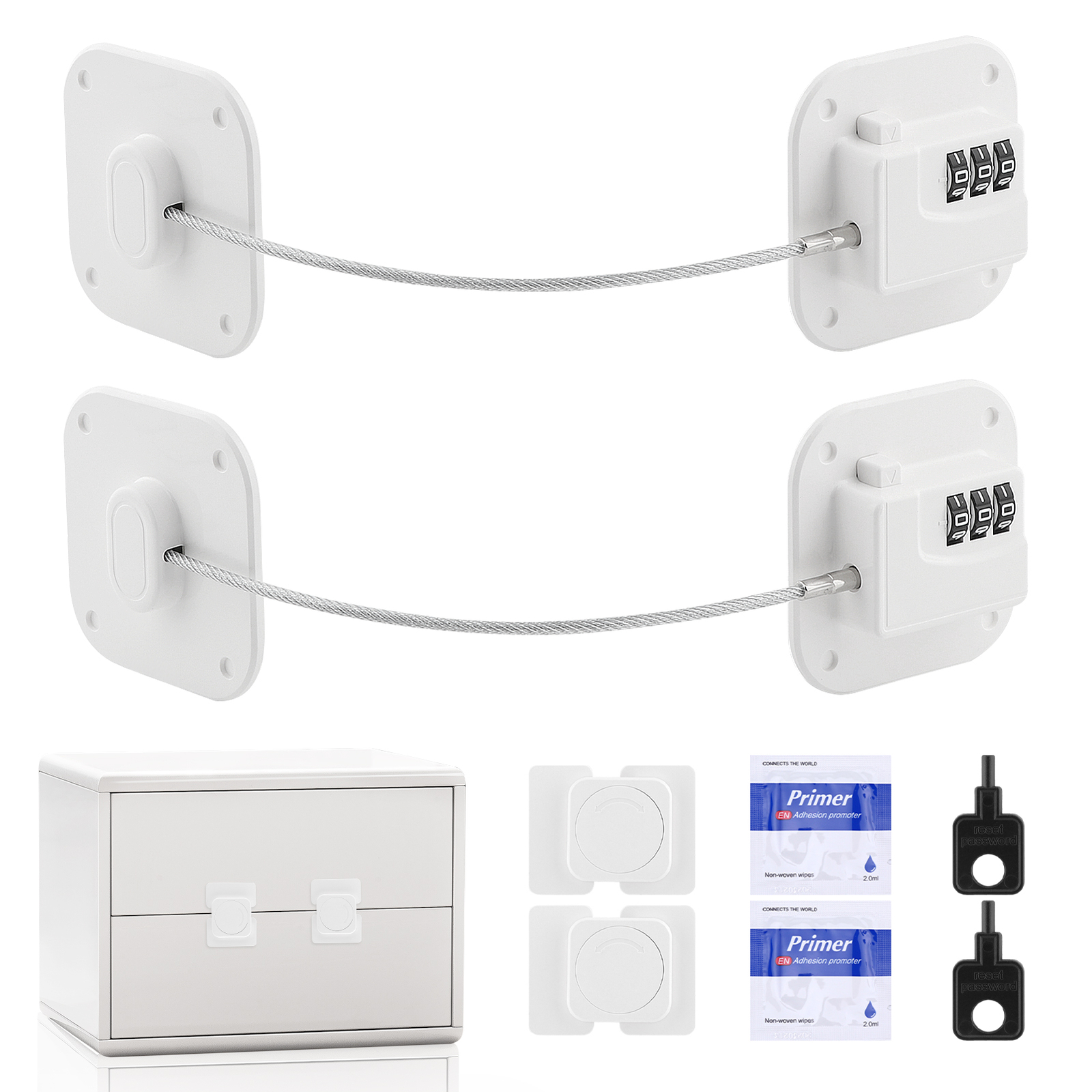 4pcs Drawer Keyless Refrigerator Lock Electrical Appliances 2 Types