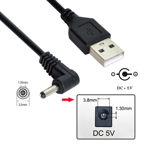 USB 2.0 Male to Right Angled 90 3.5mm 1.35mm DC Power Plug Barrel 5v Cable 100cm - Picture 7 of 7