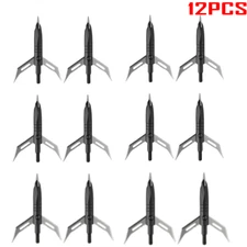 12PCS 100Grain Archery Arrowheads Blade Broadheads Tips Bow Hunting Shooting