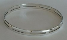 Silver Tone Open Work Bangle Bracelet
