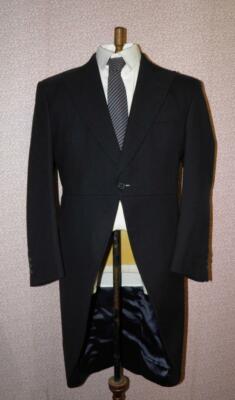 Vintage Herren ''Youngs Formal Wear'' Marine Wolle Morgenmantel mit Schwänzen - Größe 40''
