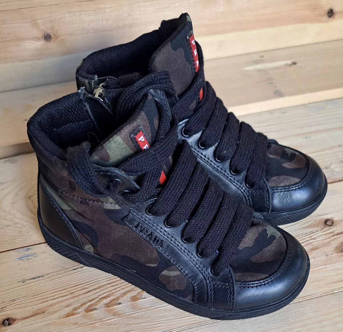 Prada Camo High Top Sneakers EU25 7 Us Model 0T0631